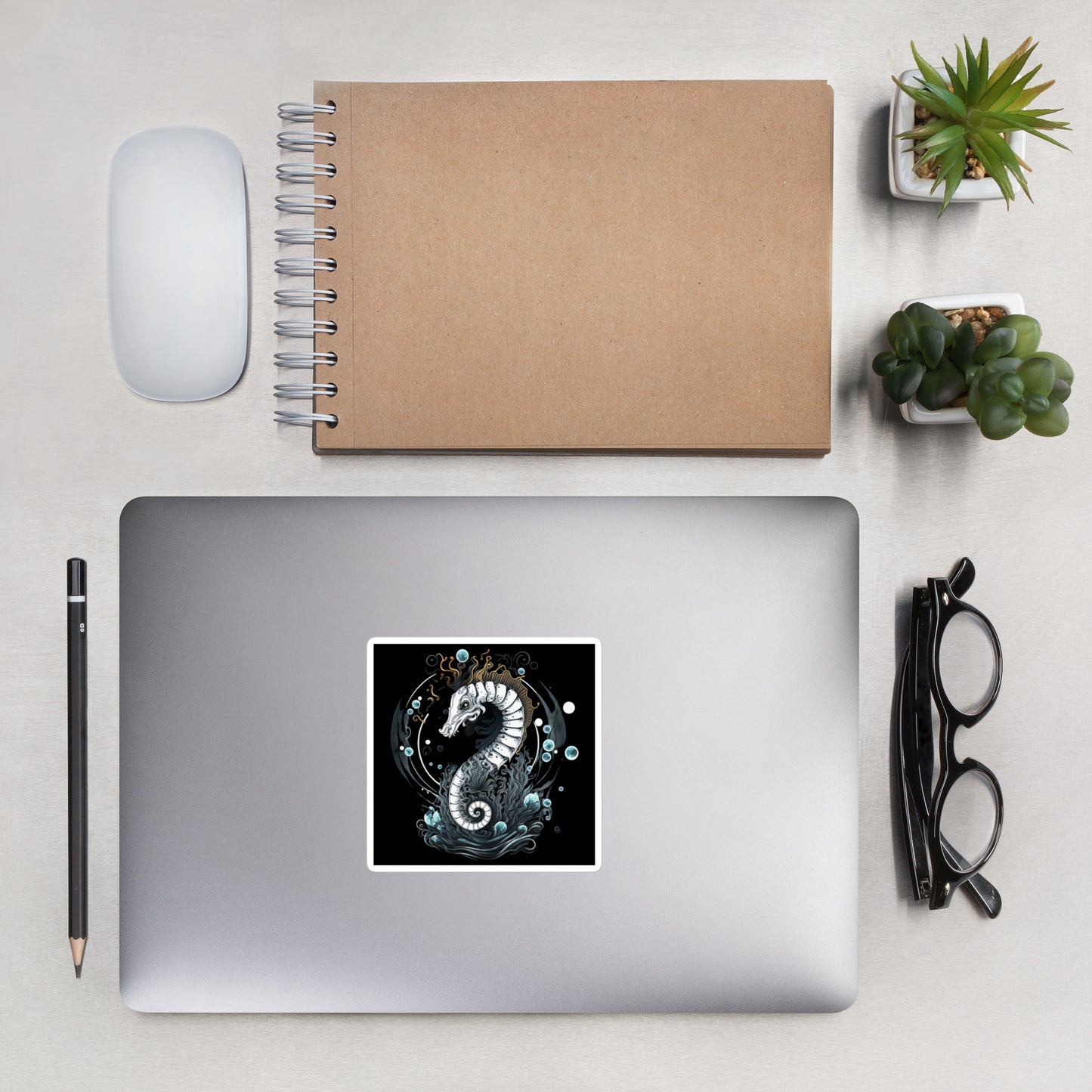Stoic Seahorse Bubble-Free Stickers