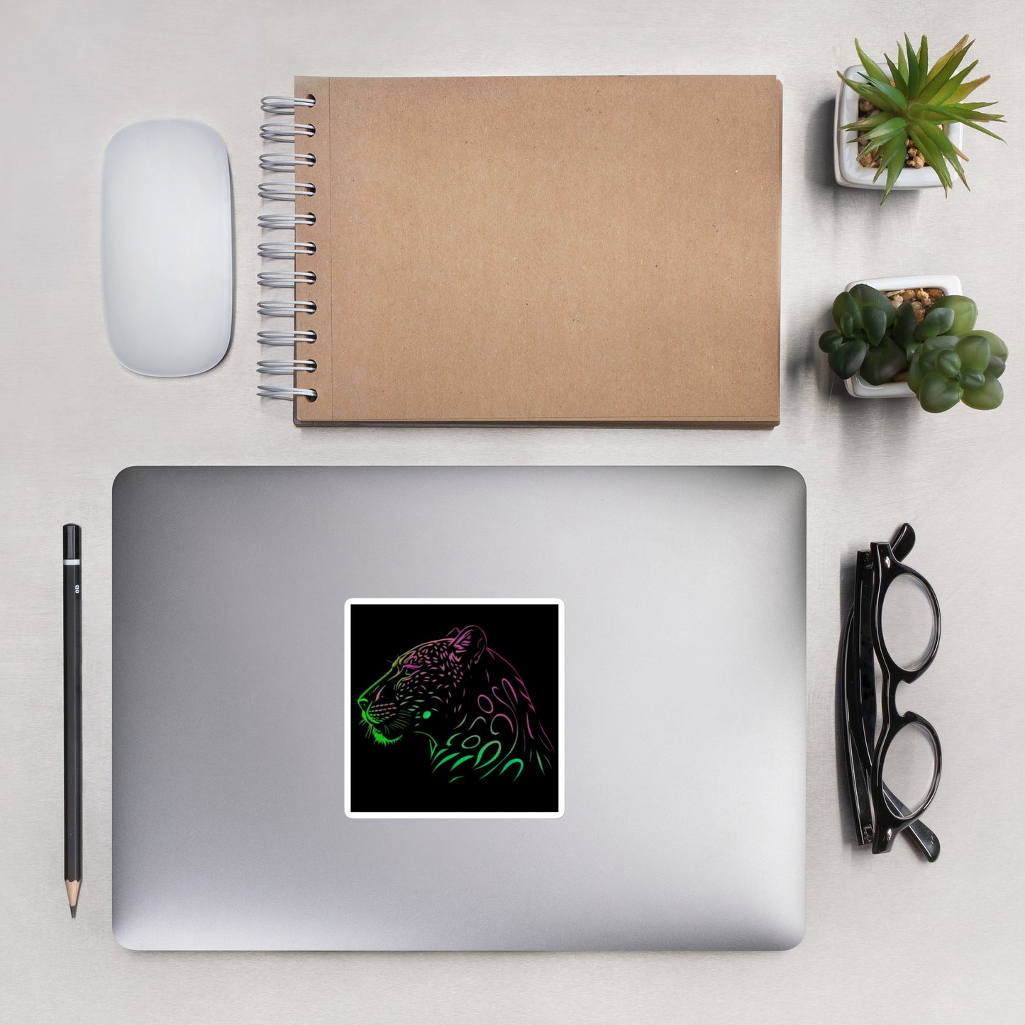 Neon Cheetah Bubble-Free Stickers