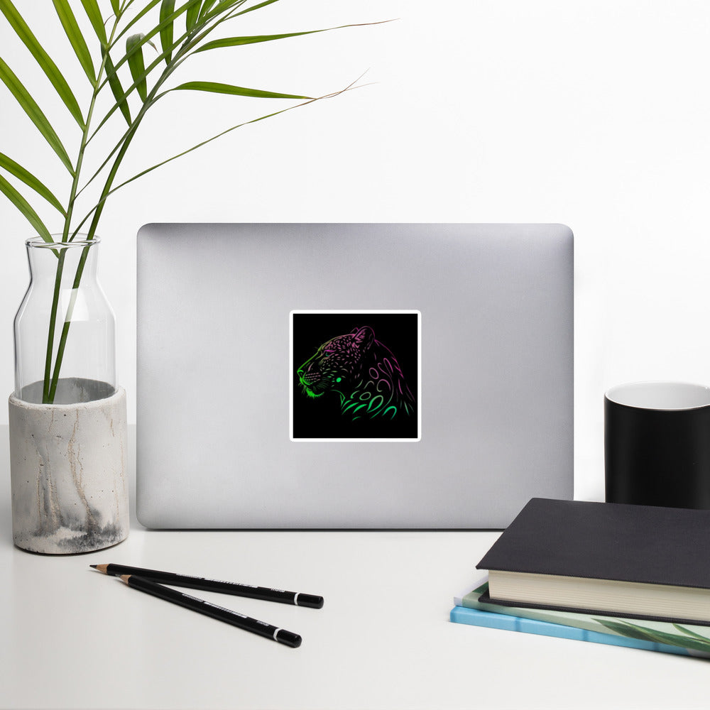 Neon Cheetah Bubble-Free Stickers