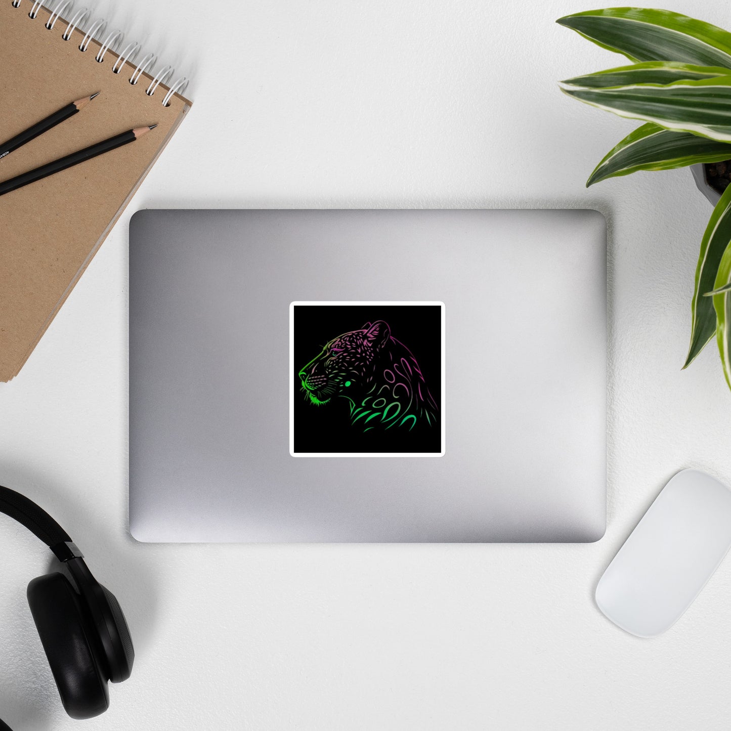 Neon Cheetah Bubble-Free Stickers