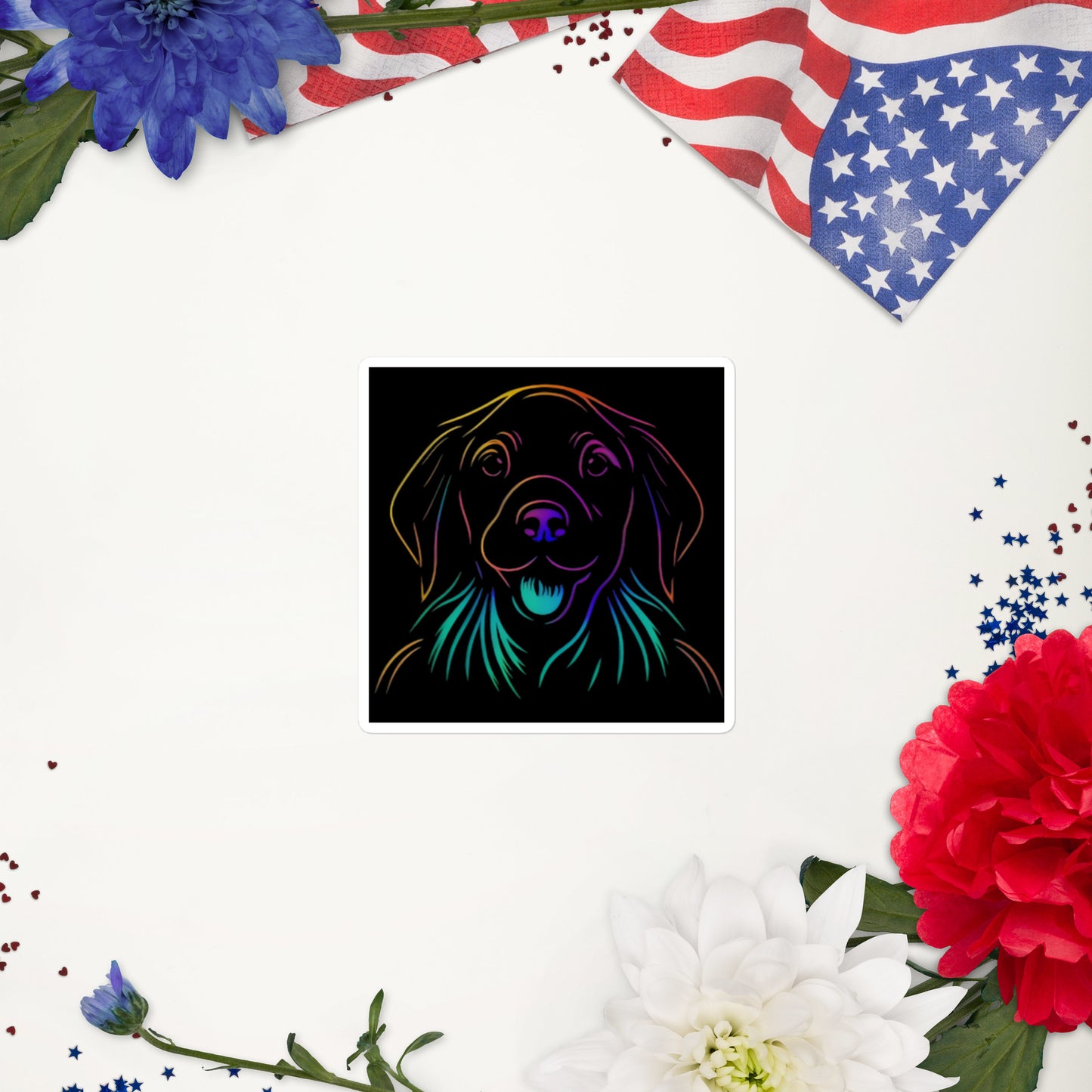 Neon Doggy Bubble-Free Stickers