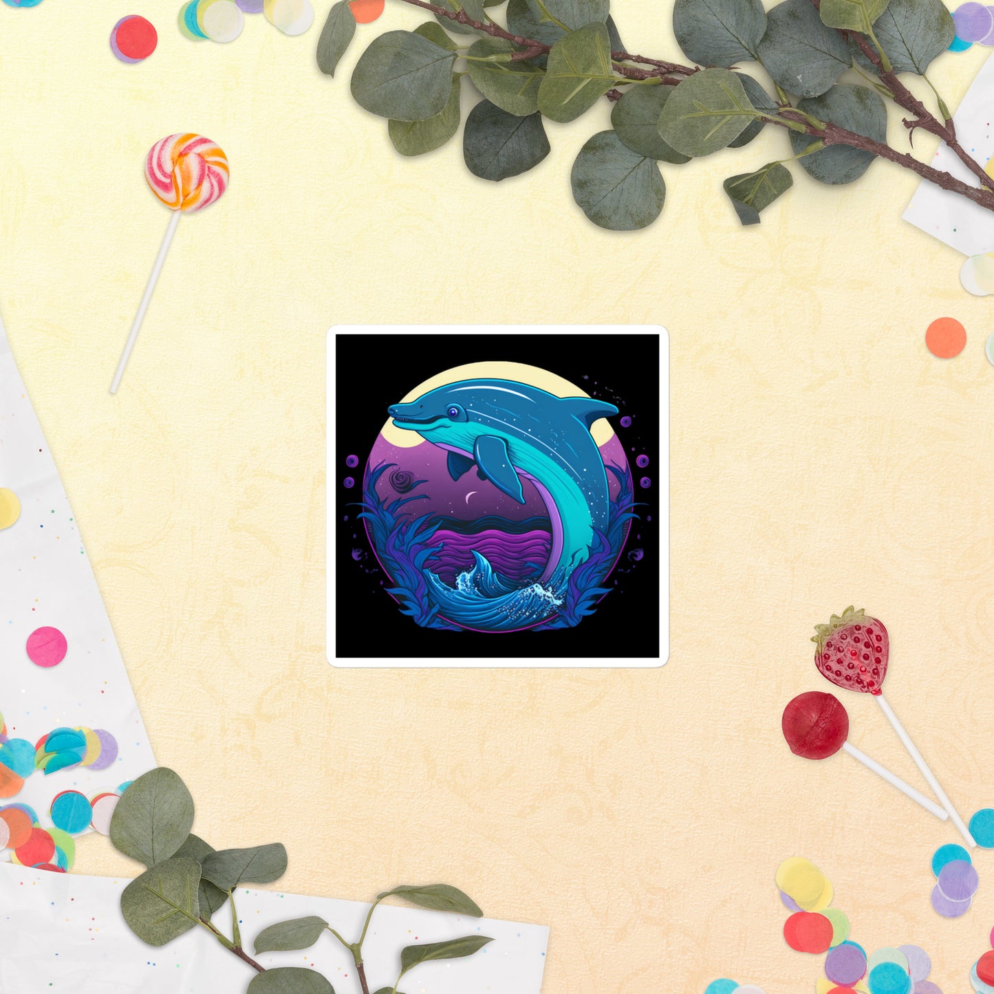 Delightful Dolphin Bubble-Free Stickers