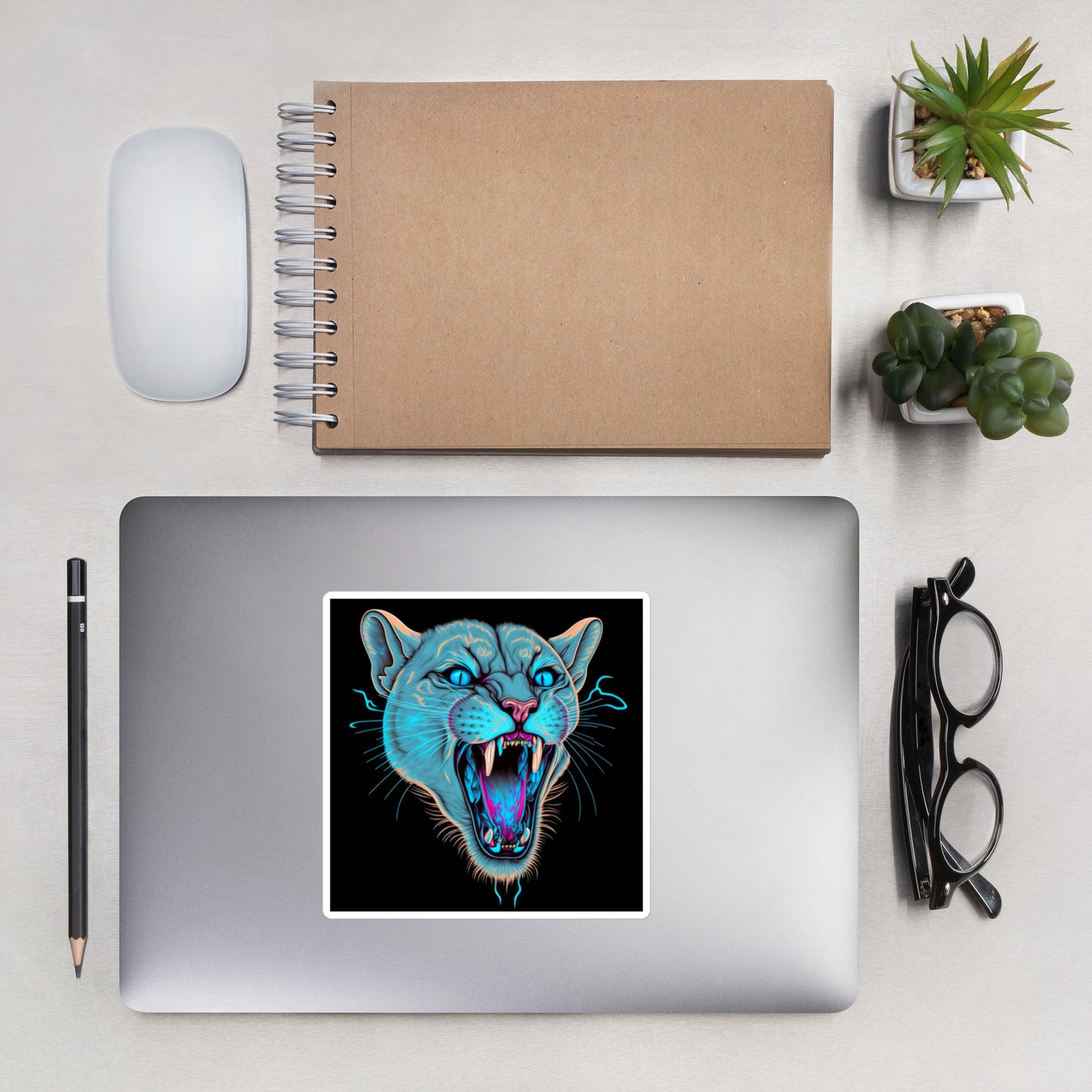 Static Cougar Bubble-Free Stickers