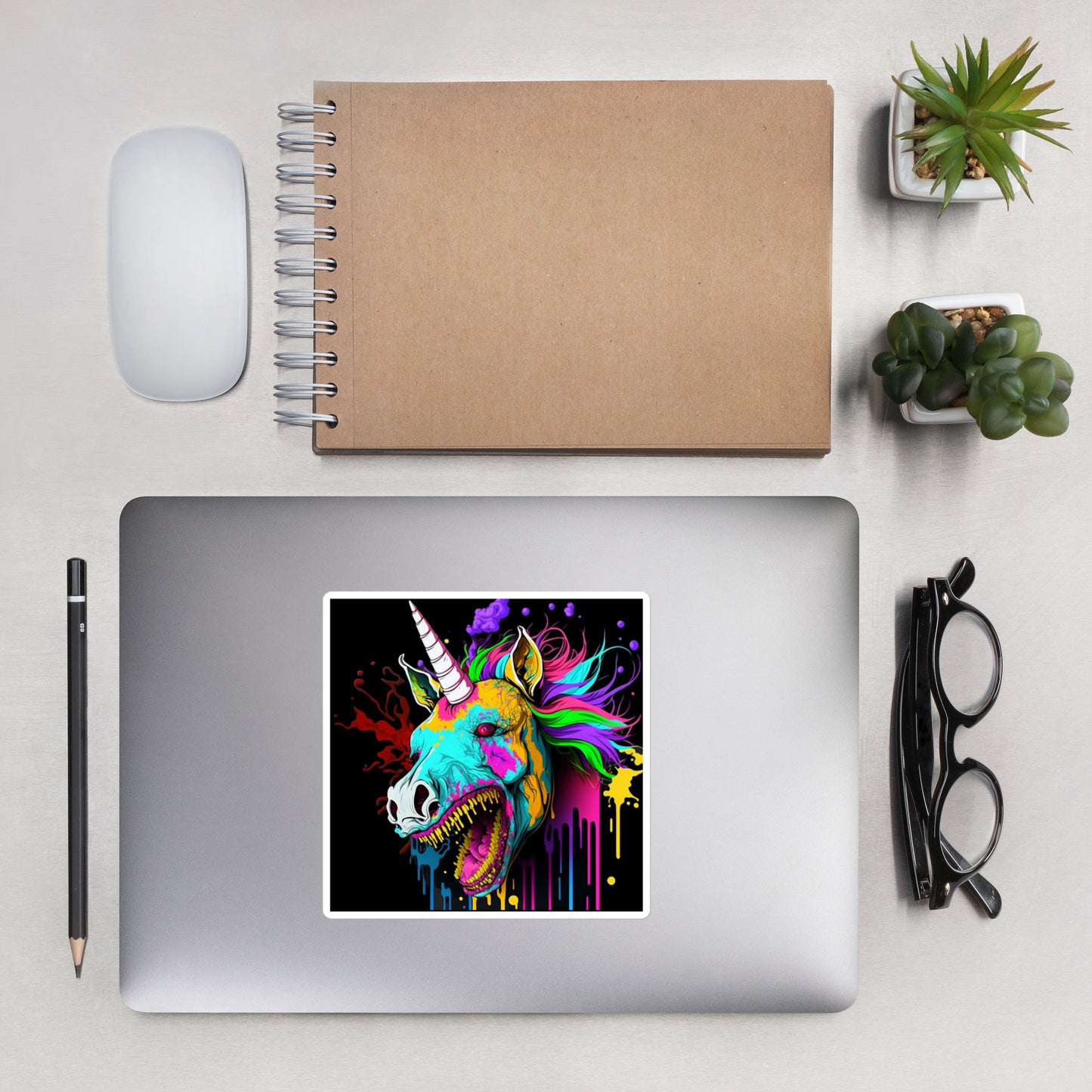 Zombie Unicorn Bubble-Free Stickers
