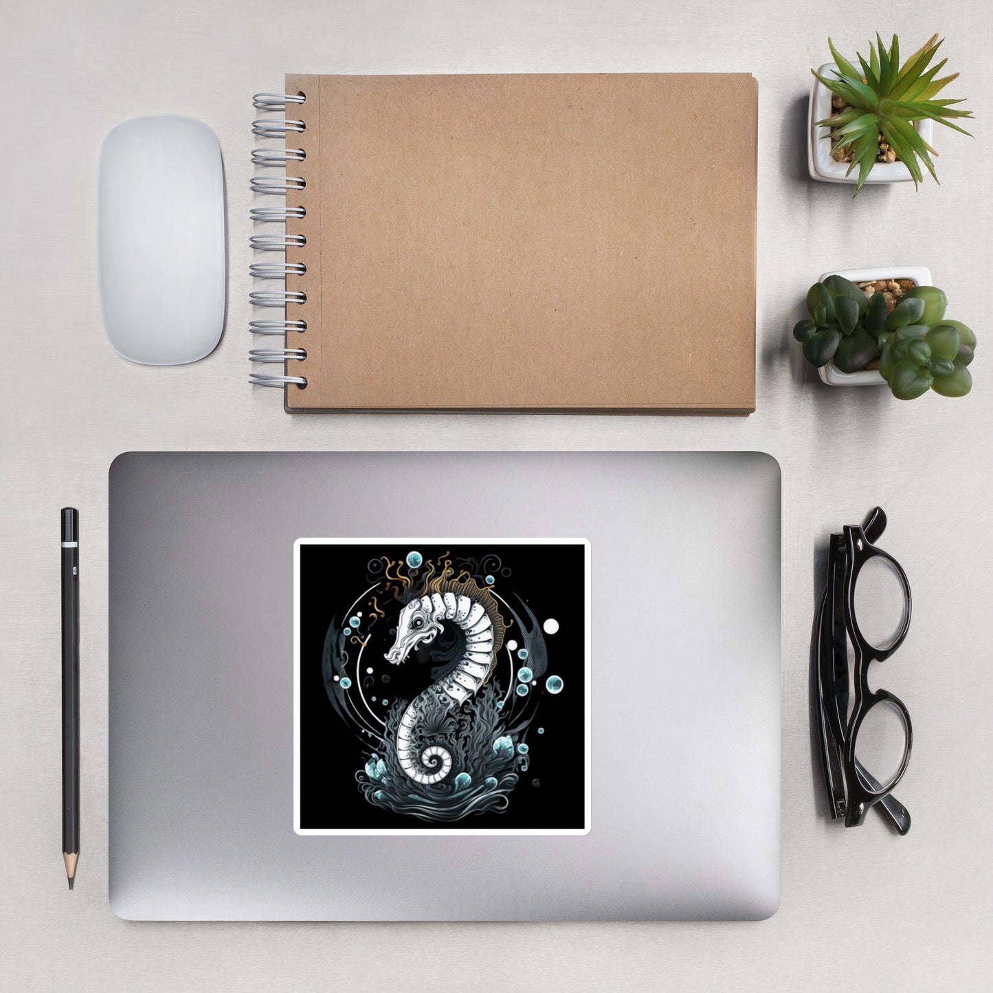 Stoic Seahorse Bubble-Free Stickers