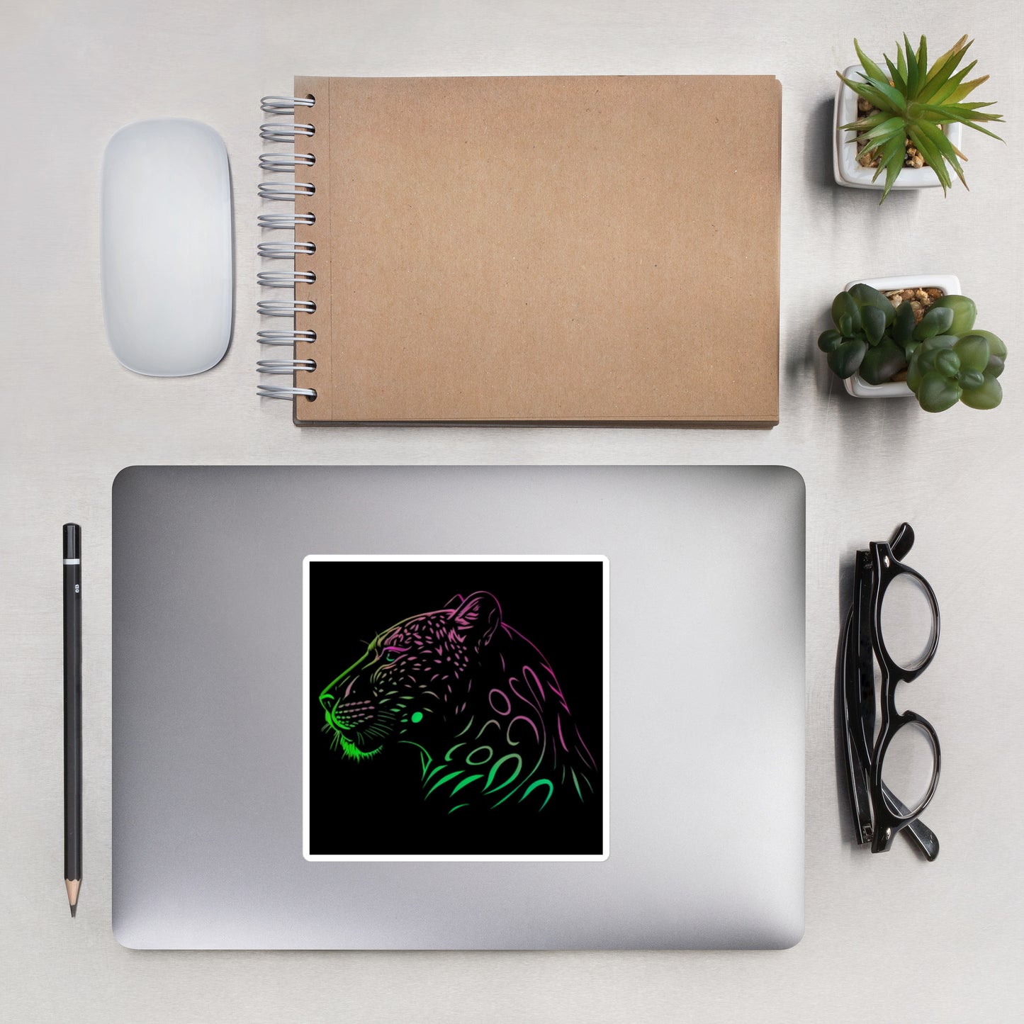 Neon Cheetah Bubble-Free Stickers