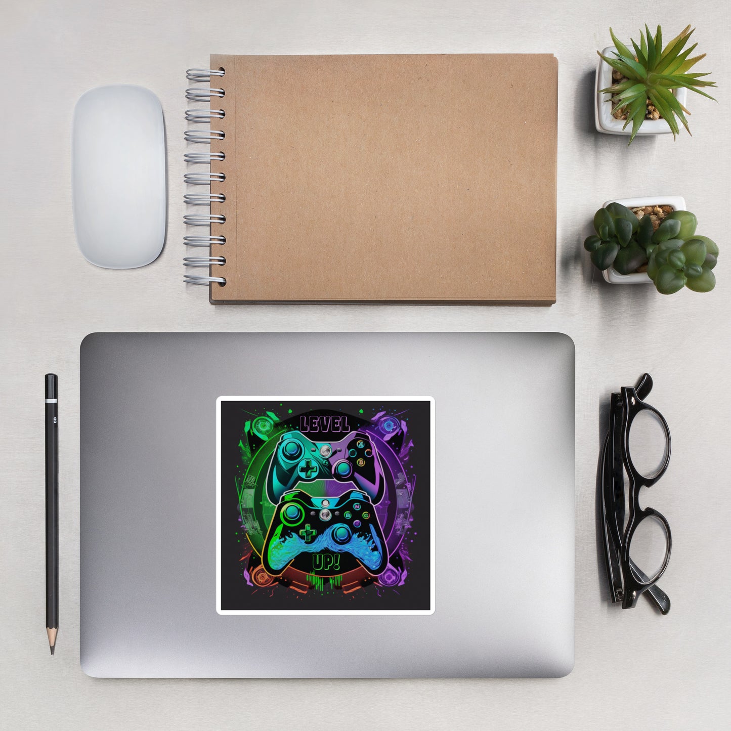 "Level Up!" Bubble-Free Stickers