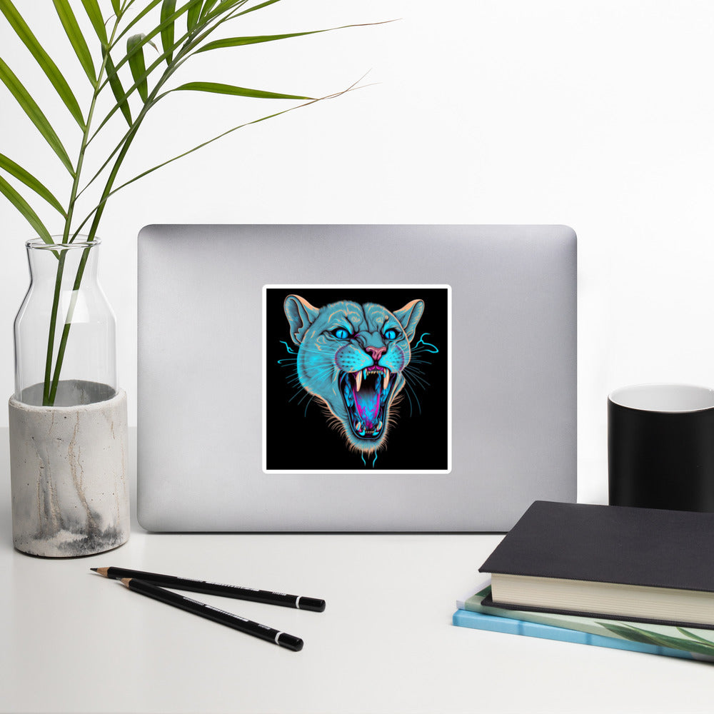 Static Cougar Bubble-Free Stickers