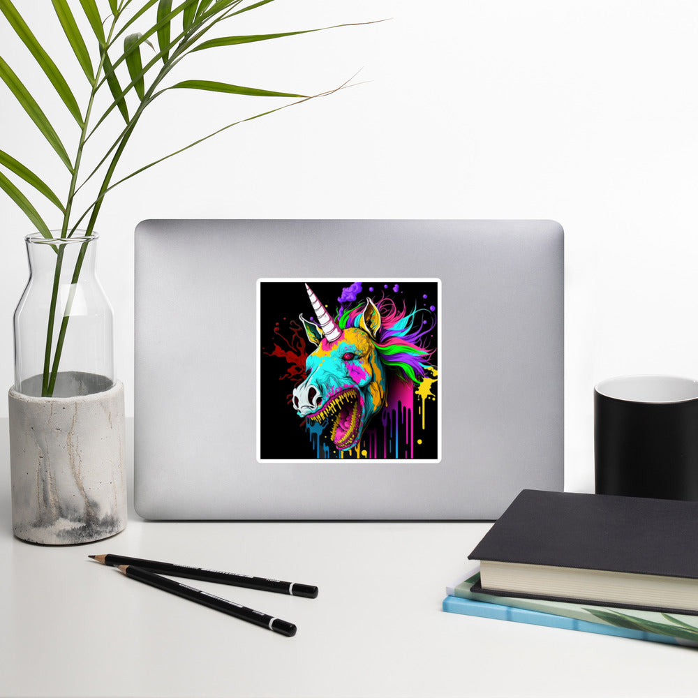 Zombie Unicorn Bubble-Free Stickers