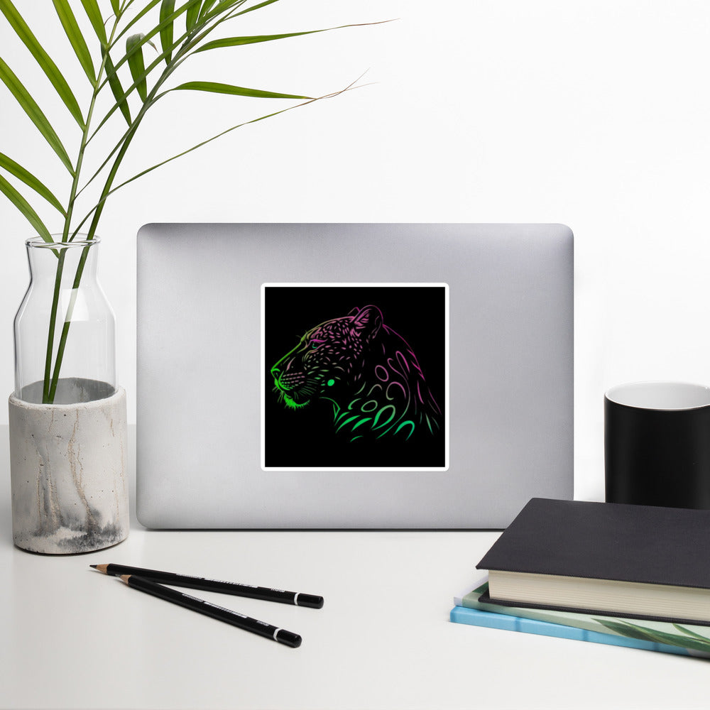 Neon Cheetah Bubble-Free Stickers