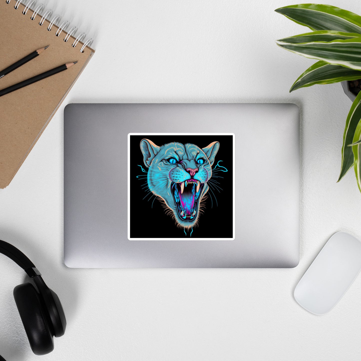 Static Cougar Bubble-Free Stickers