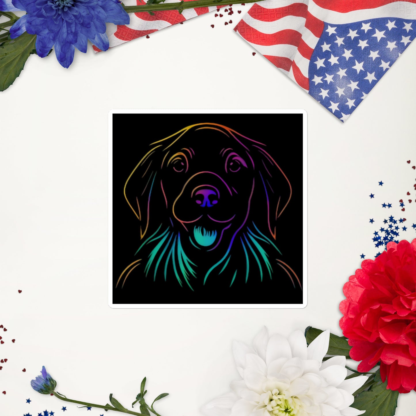 Neon Doggy Bubble-Free Stickers