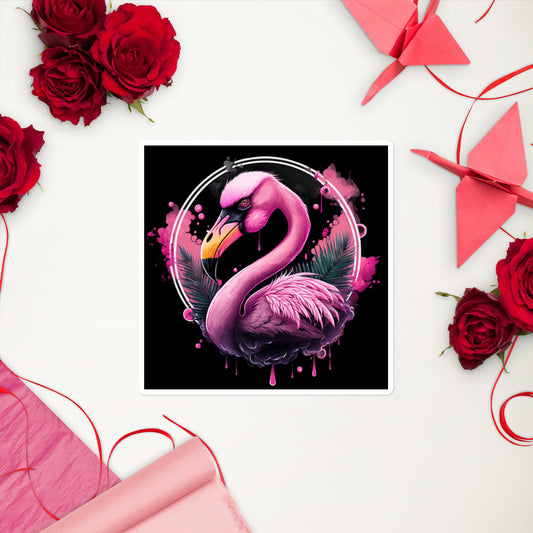 Fierce Flamingo Bubble-Free Stickers
