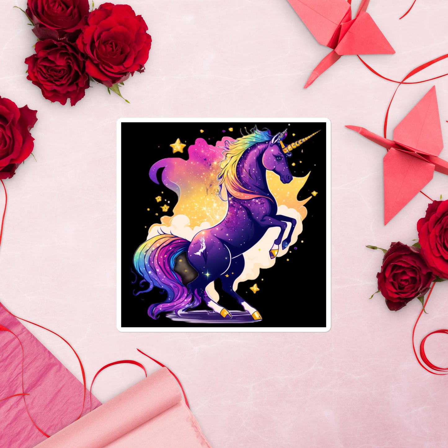 Wondering Unicorn Bubble-Free Stickers