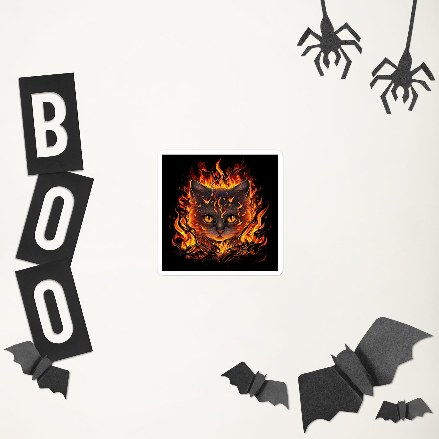 Pyro Cat Bubble-Free Stickers