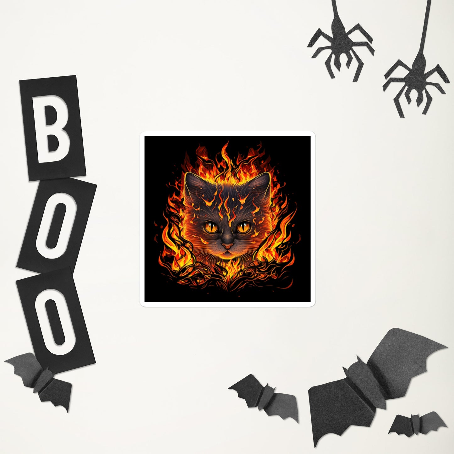 Pyro Cat Bubble-Free Stickers