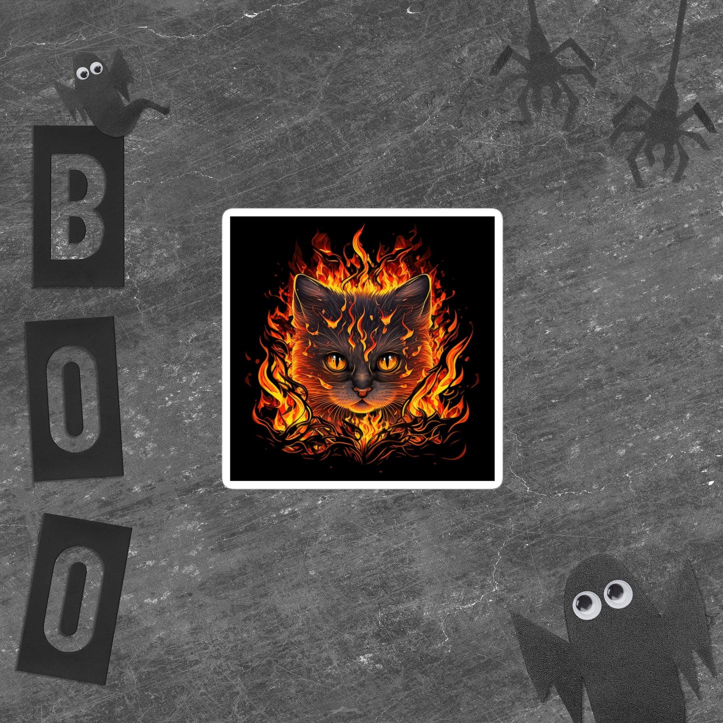 Pyro Cat Bubble-Free Stickers