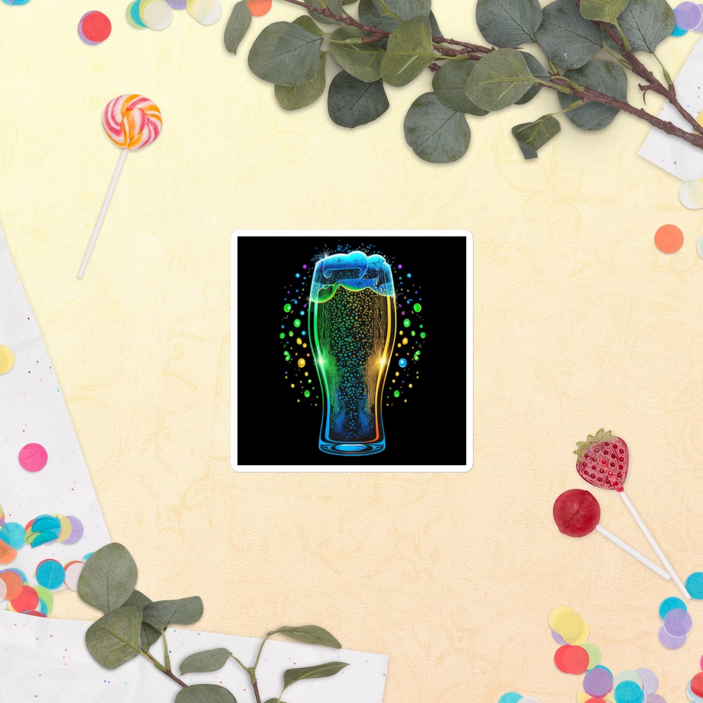 Raise Your Glass Bubble-Free Stickers