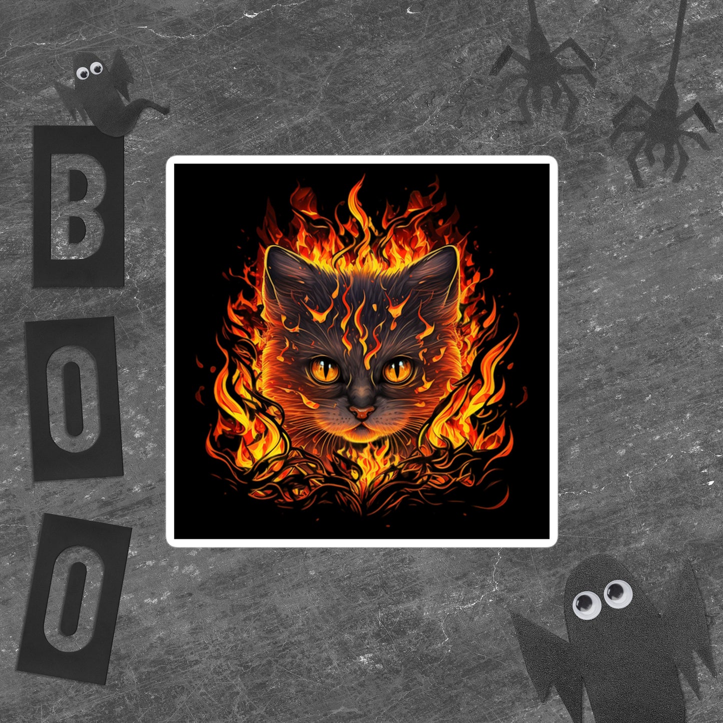 Pyro Cat Bubble-Free Stickers