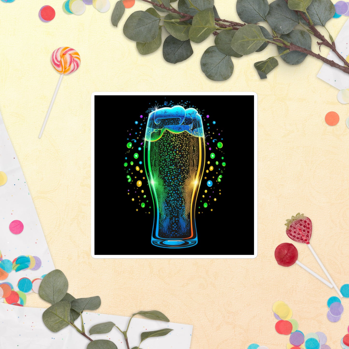 Raise Your Glass Bubble-Free Stickers