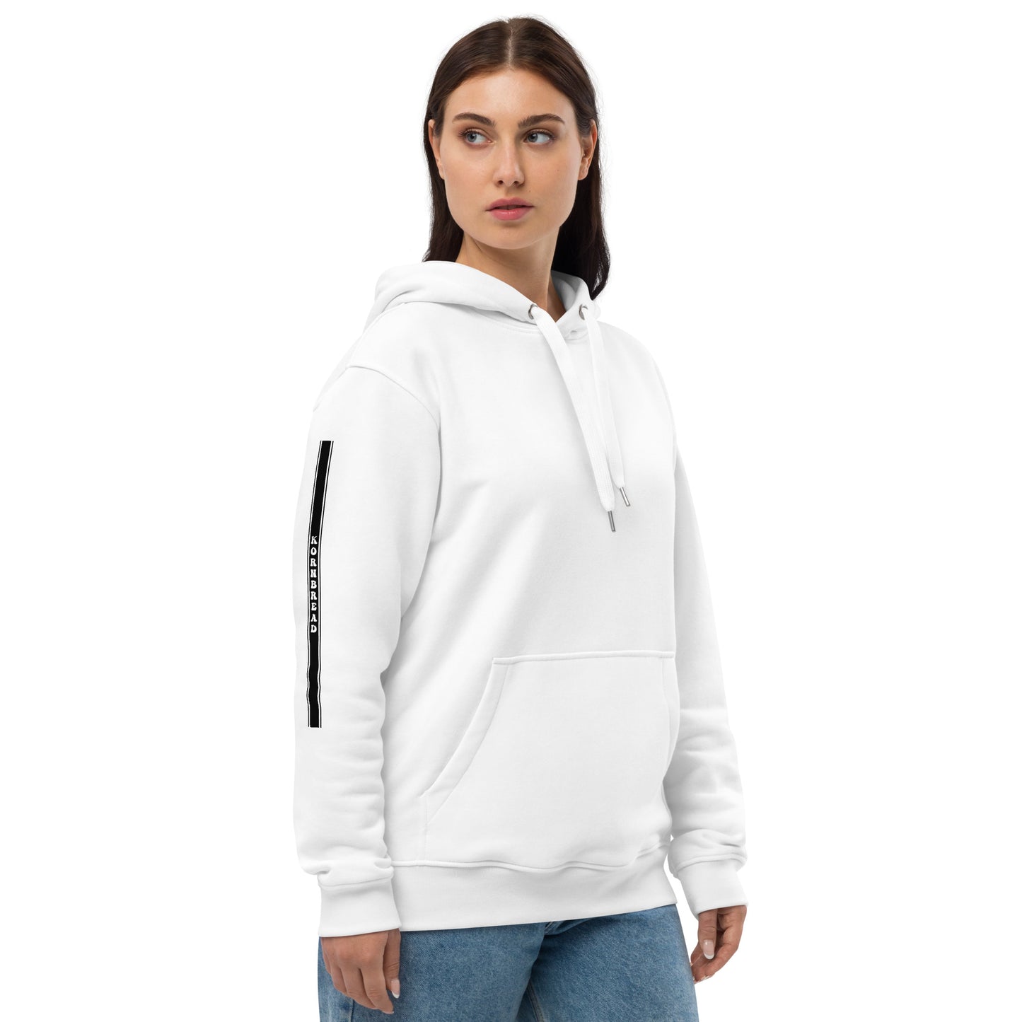 White KBBNG Stripe Premium Eco Hoodie