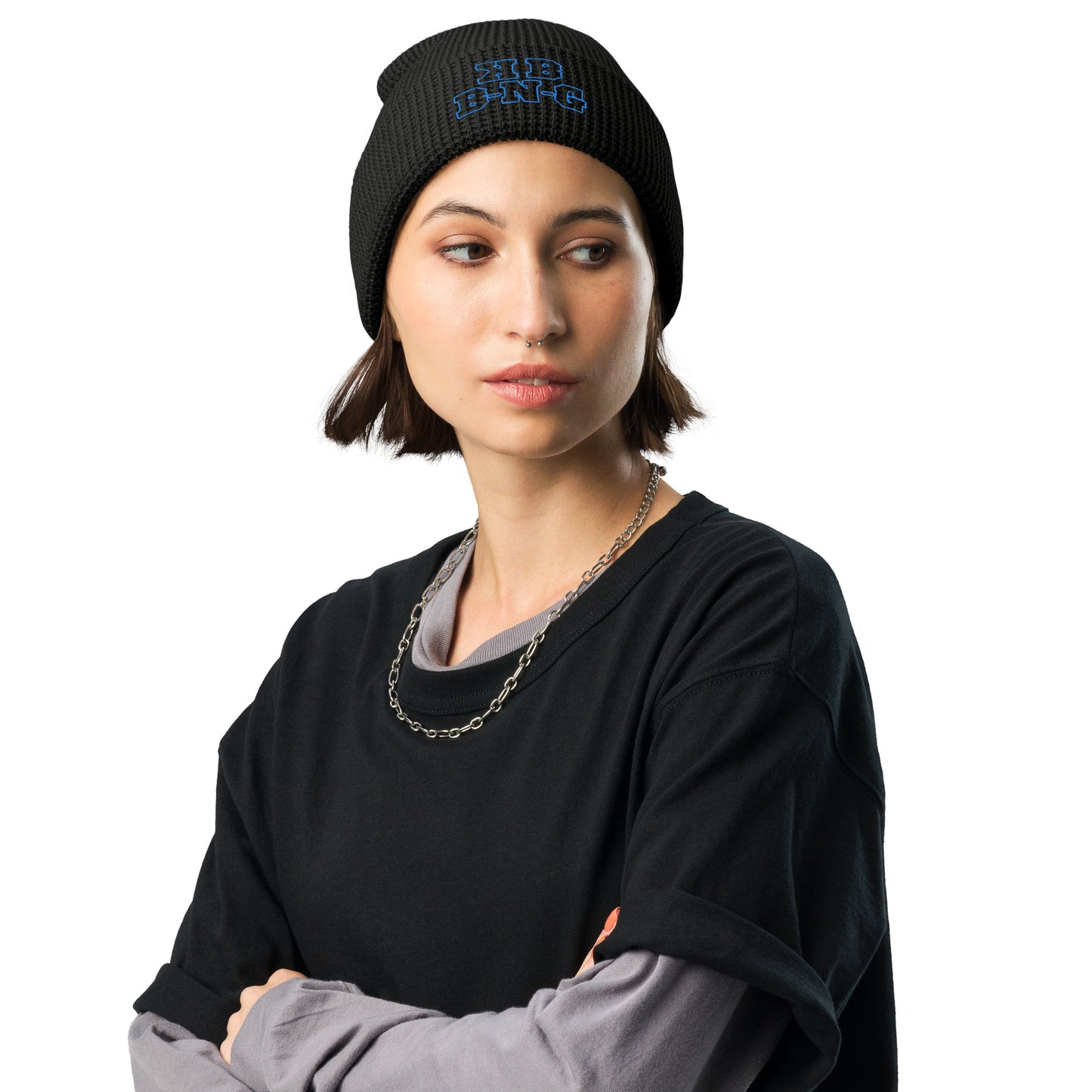 KBBNG Waffle Beanie (Blue Letters)