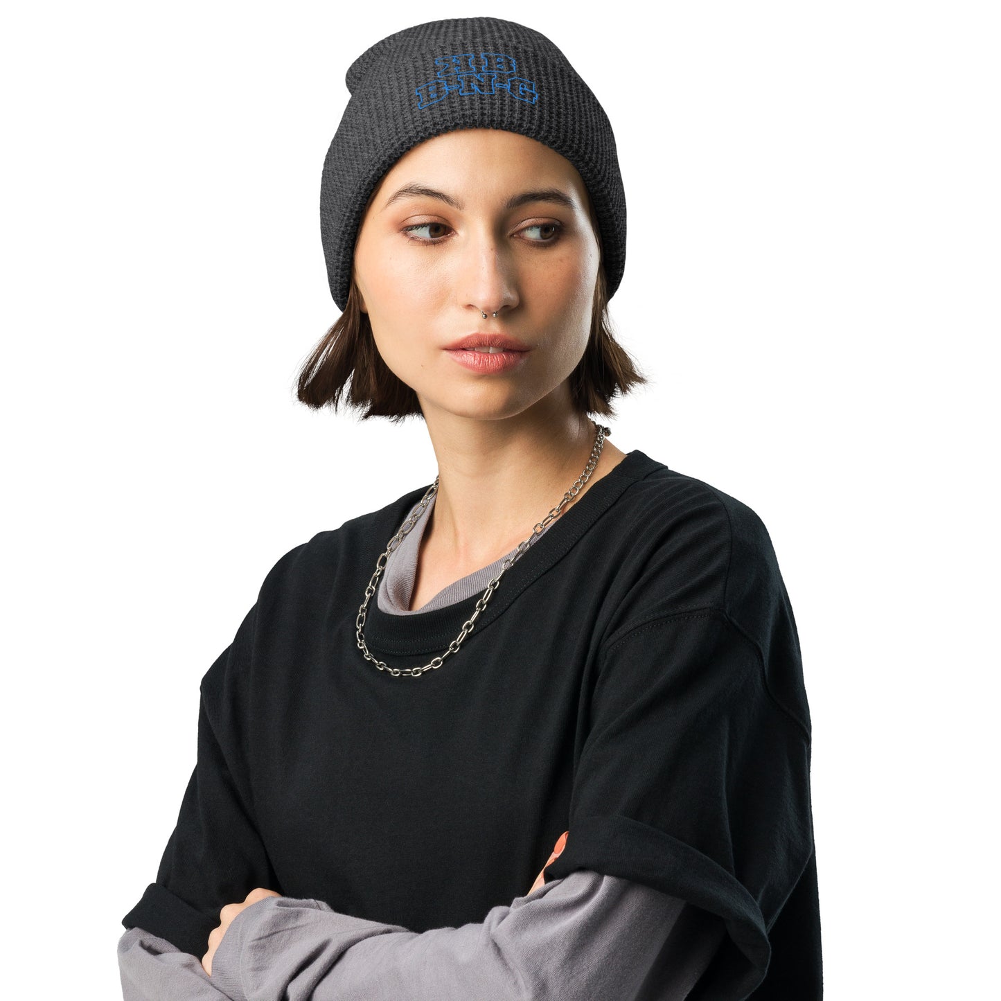 KBBNG Waffle Beanie (Blue Letters)