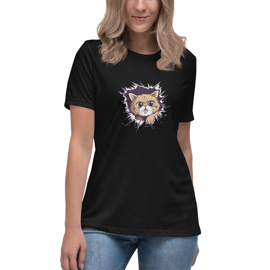 Crashing Cat Women's Relaxed T-Shirt