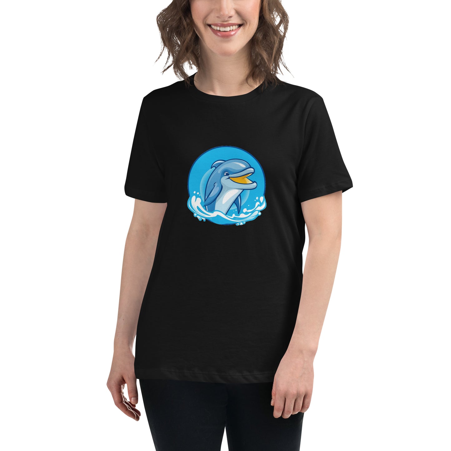 Smiling Dolphin Women's Relaxed T-Shirt