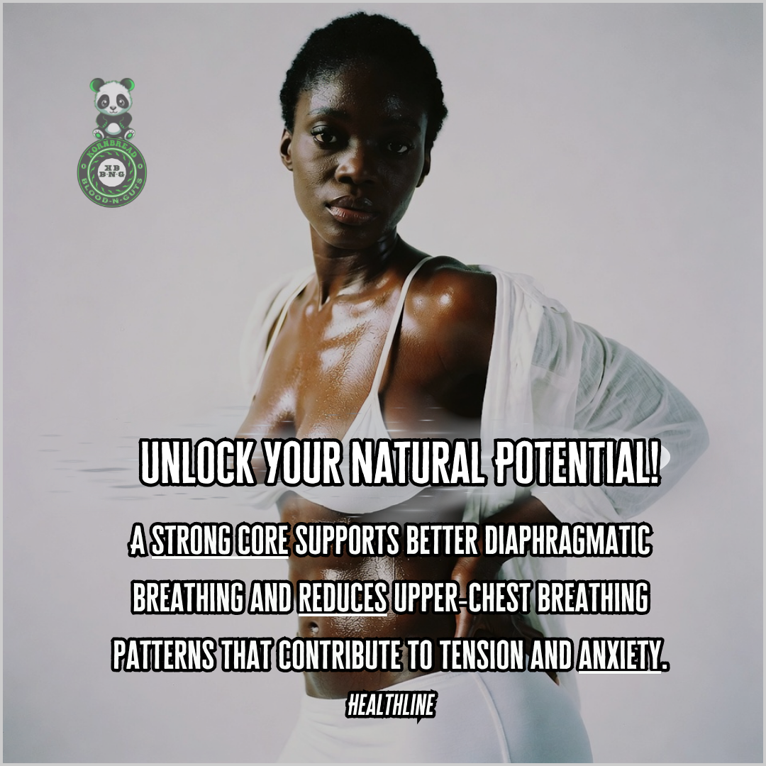 A strong core supports better diaphragmatic breathing and reduces upper-chest breathing patterns that contribute to tension and anxiety. Healthline