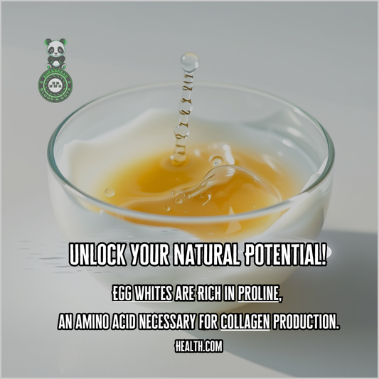 Egg whites are rich in proline, an amino acid necessary for collagen production. Health.com