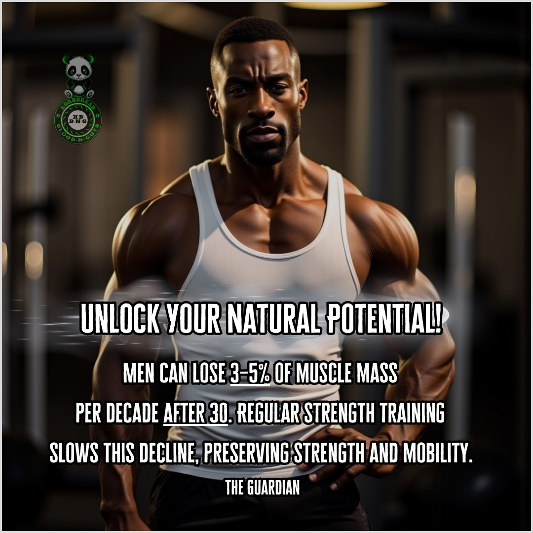 Men can lose 3-5% of muscle mass per decade after age 30. Regular strength training slows this decline, preserving strength and mobility. The Guardian