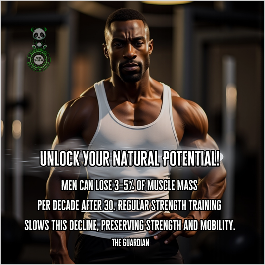 Men can lose 3-5% of muscle mass per decade after age 30. Regular strength training slows this decline, preserving strength and mobility. The Guardian
