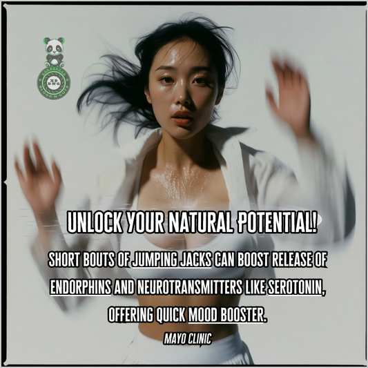 Short bouts of jumping jacks can boost release of endorphins and neurotransmitters like serotonin, offering quick mood booster. Mayo Clinic