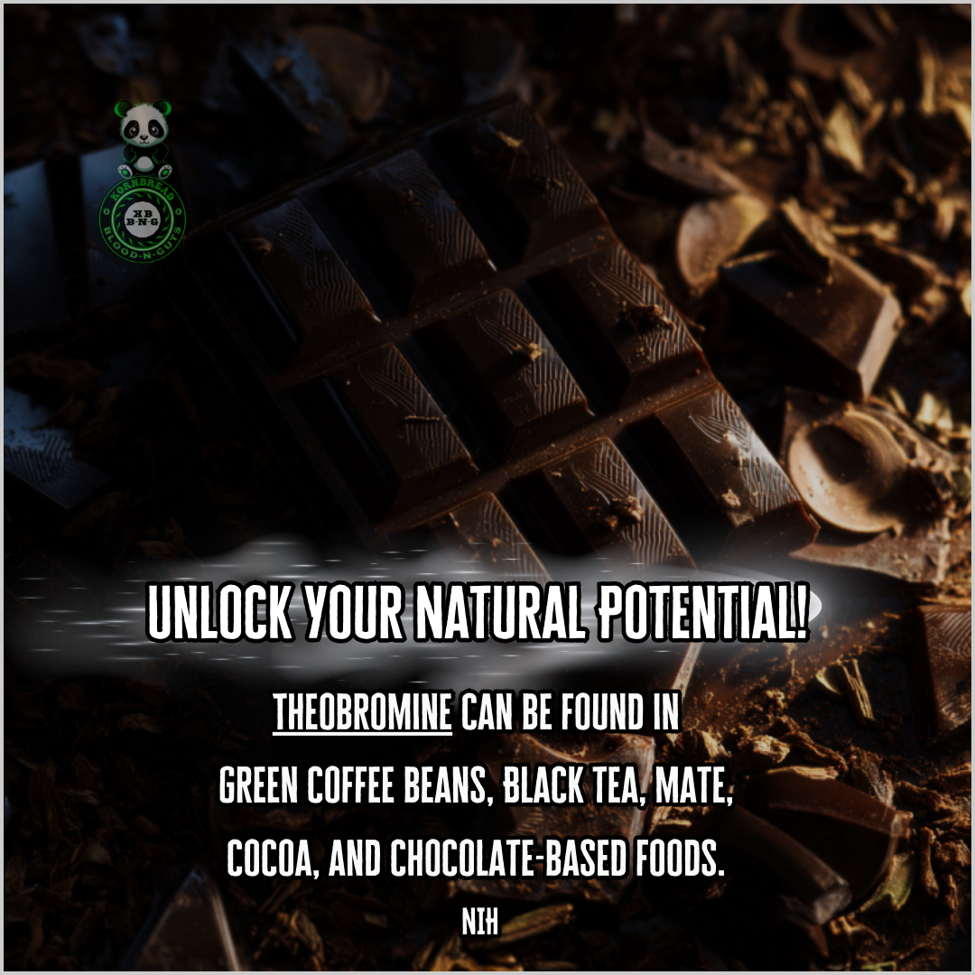 Theobromine can be found in green coffee beans, black tea, mate, cocoa, and chocolate-based foods. NIH