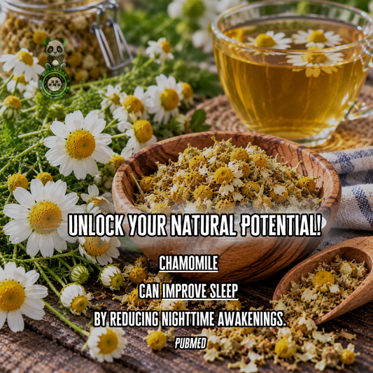 Chamomile can improve sleep by reducing nighttime awakenings. PubMED
