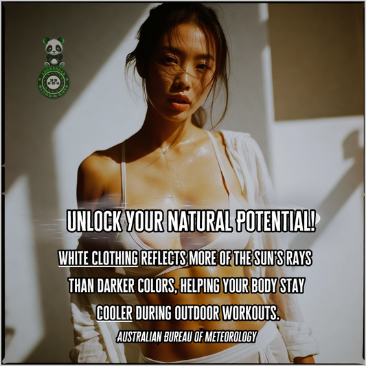 White clothing reflects more of the sun's rays than darker colors, helping your body stay cooler during outdoor workouts. Australian Bureau Of Meteorology