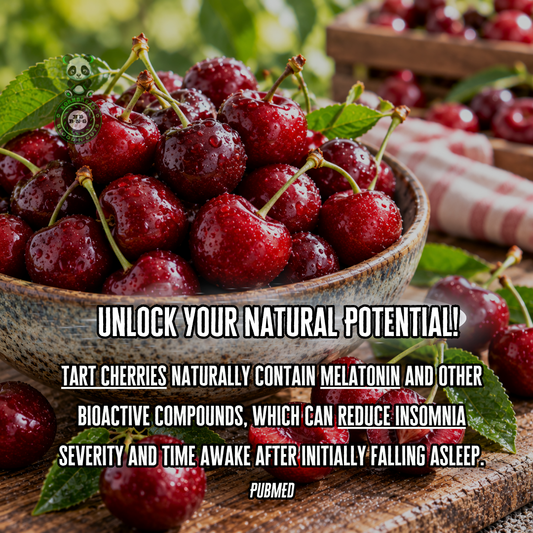 Tart cherries naturally contain melatonin and other bioactive compounds, which can reduce insomnia severity and time awake after initially falling asleep. PubMED