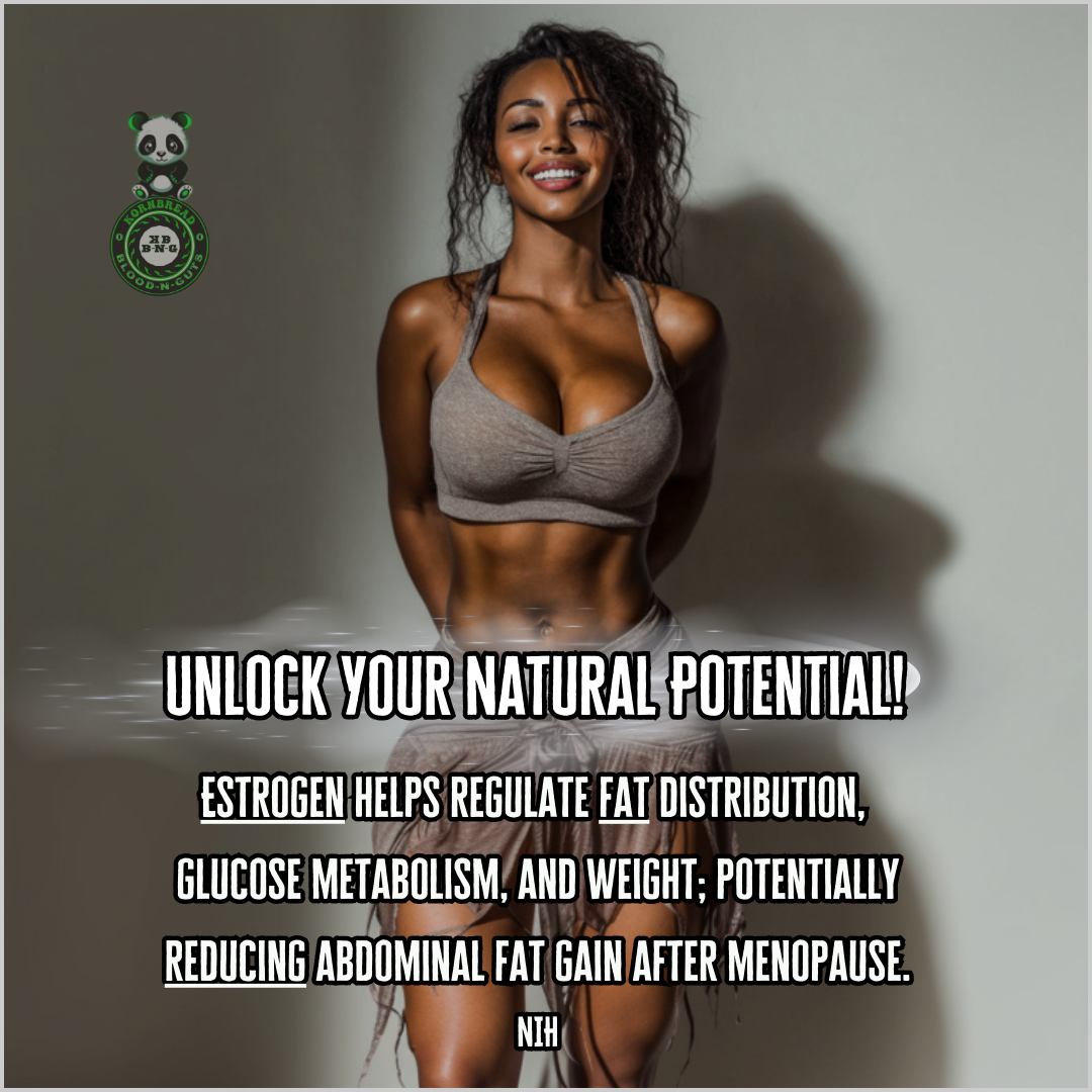Estrogen helps regulate fat distribution, glucose metabolism, and weight; potentially reducing abdominal fat gain after menopause. NIH