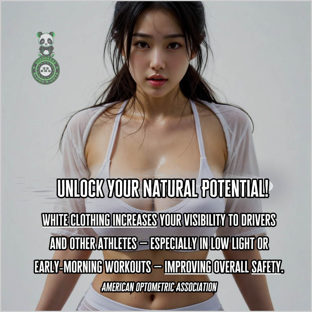 White clothing increases your visibility to drivers and other athletes (especially in low light or early-morning workouts) improving overall safety. American Optometric Association