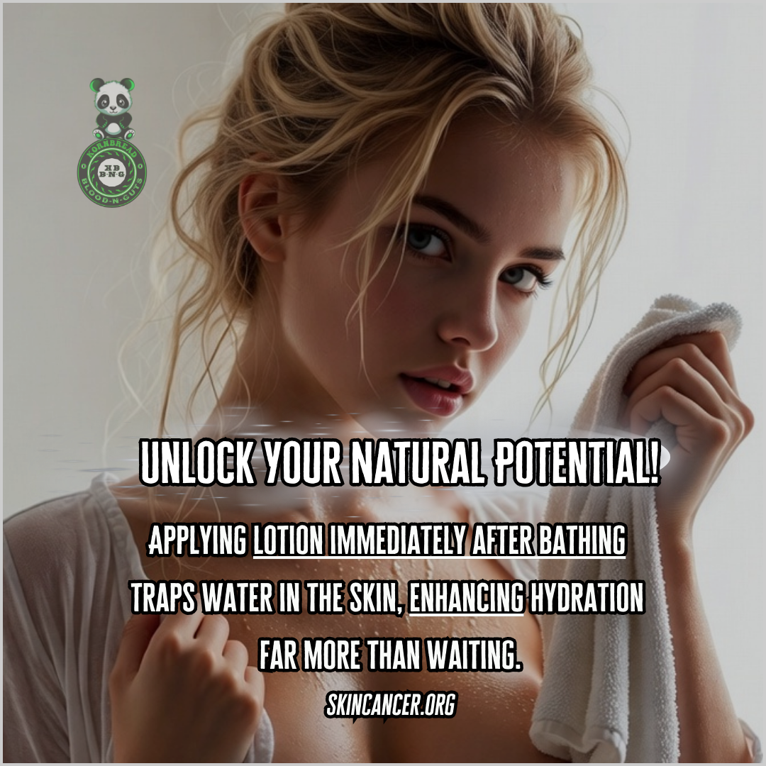 Applying lotion immediately after bathing traps water in the skin, enhancing hydration far more than waiting. Skincancer.org