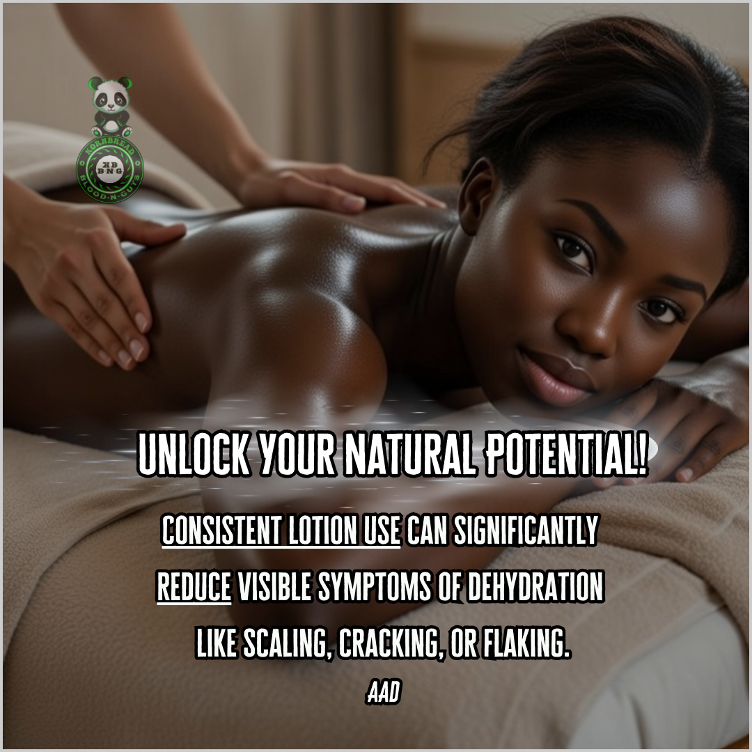 Consistent lotion use can significantly reduce visible symptoms of dehydration like scaling, cracking, or flaking. AAD