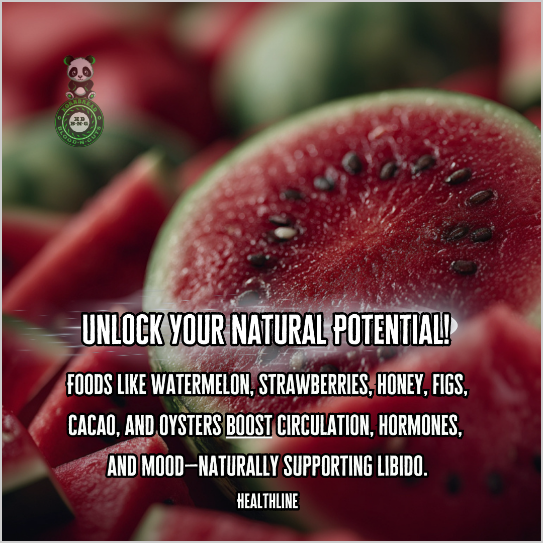 Foods like watermelon, strawberries, honey, figs, cacao, and oysters boost circulation, hormones, and mood-naturally supporting libido. Healthline