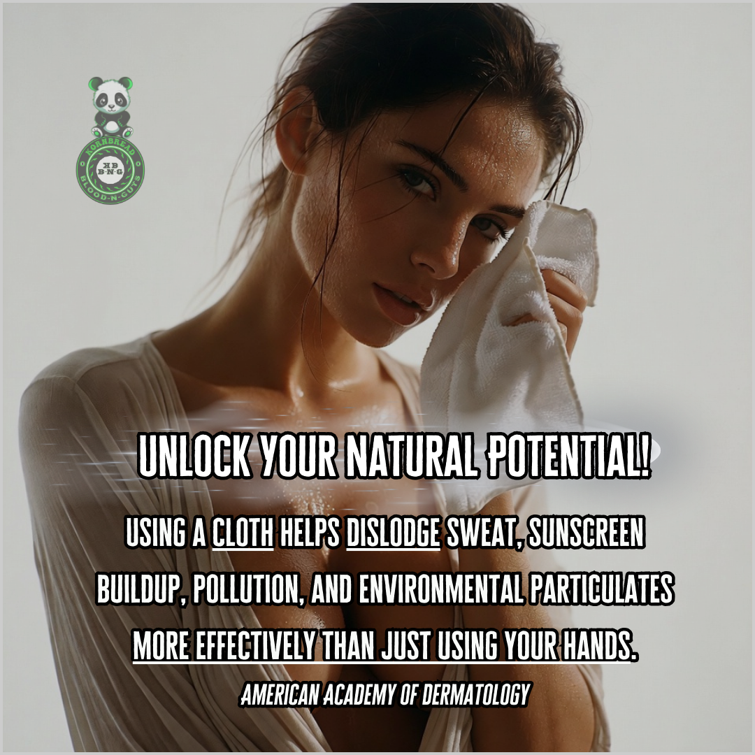 Using a cloth helps dislodge sweat, sunscreen buildup, pollution, and environmental particulates more effectively than just using your hands. American Academy Of Dermatology