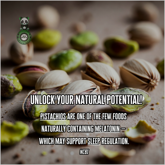 Pistachios are one of the few foods naturally containing melatonin, which may support sleep regulation. NCBI