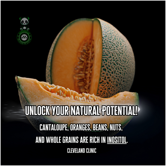 Cantaloupe, oranges, beans, nuts, and whole grains are rich in inositol. Cleveland Clinic