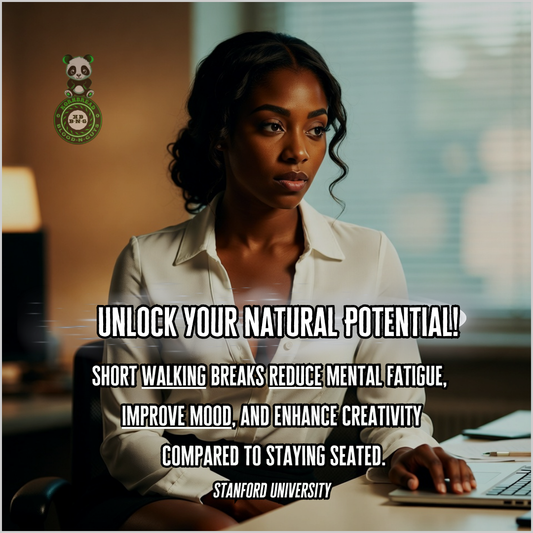 Short walking breaks reduce mental fatigue, improved mood, and enhance creativity compared to staying seated. Stanford University