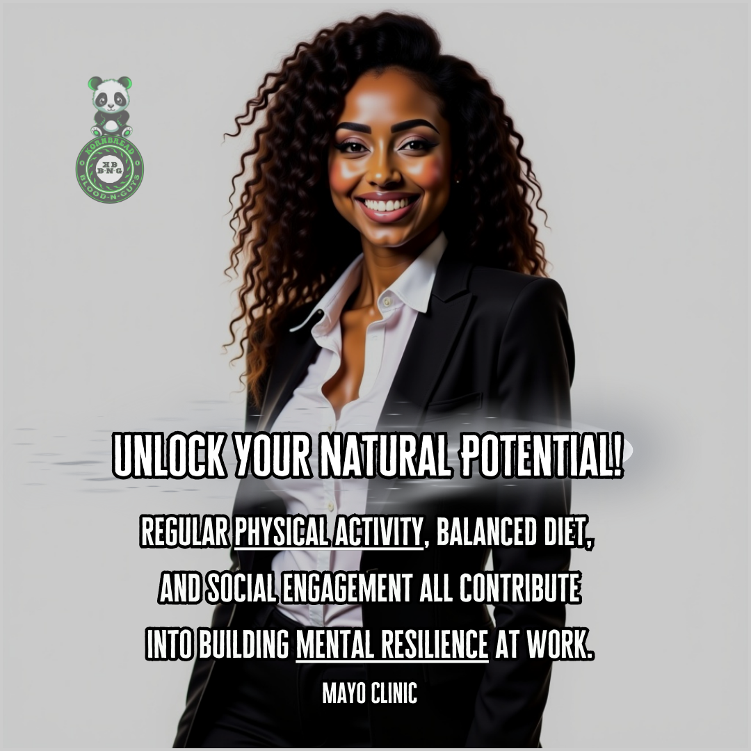 Regular physical activity, balanced diet, and social engagement all contribute into building mental resilience at work. Mayo Clinic