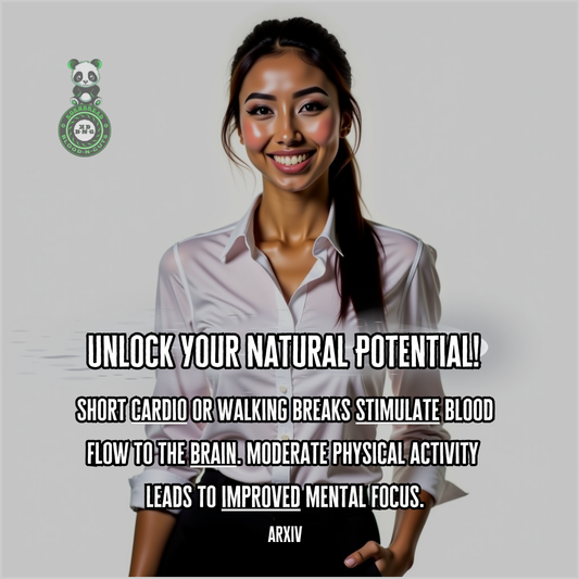 Short cardio or walking breaks stimulate blood flow to the brain. Moderate physical activity leads to improved mental focus. ArXiv