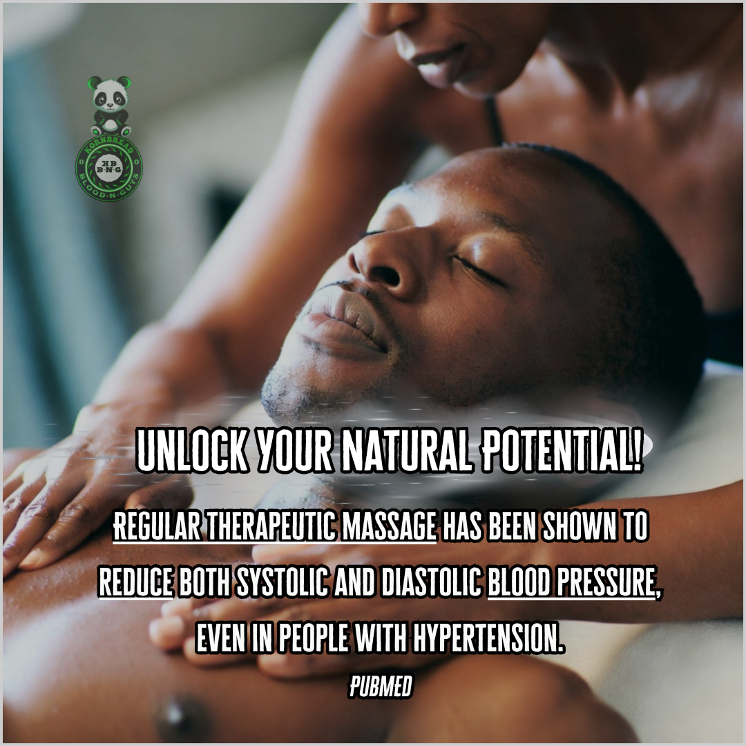 Regular therapeutic massage has been shown to reduce both systolic and diastolic blood pressure, even in people with hypertension. PubMED
